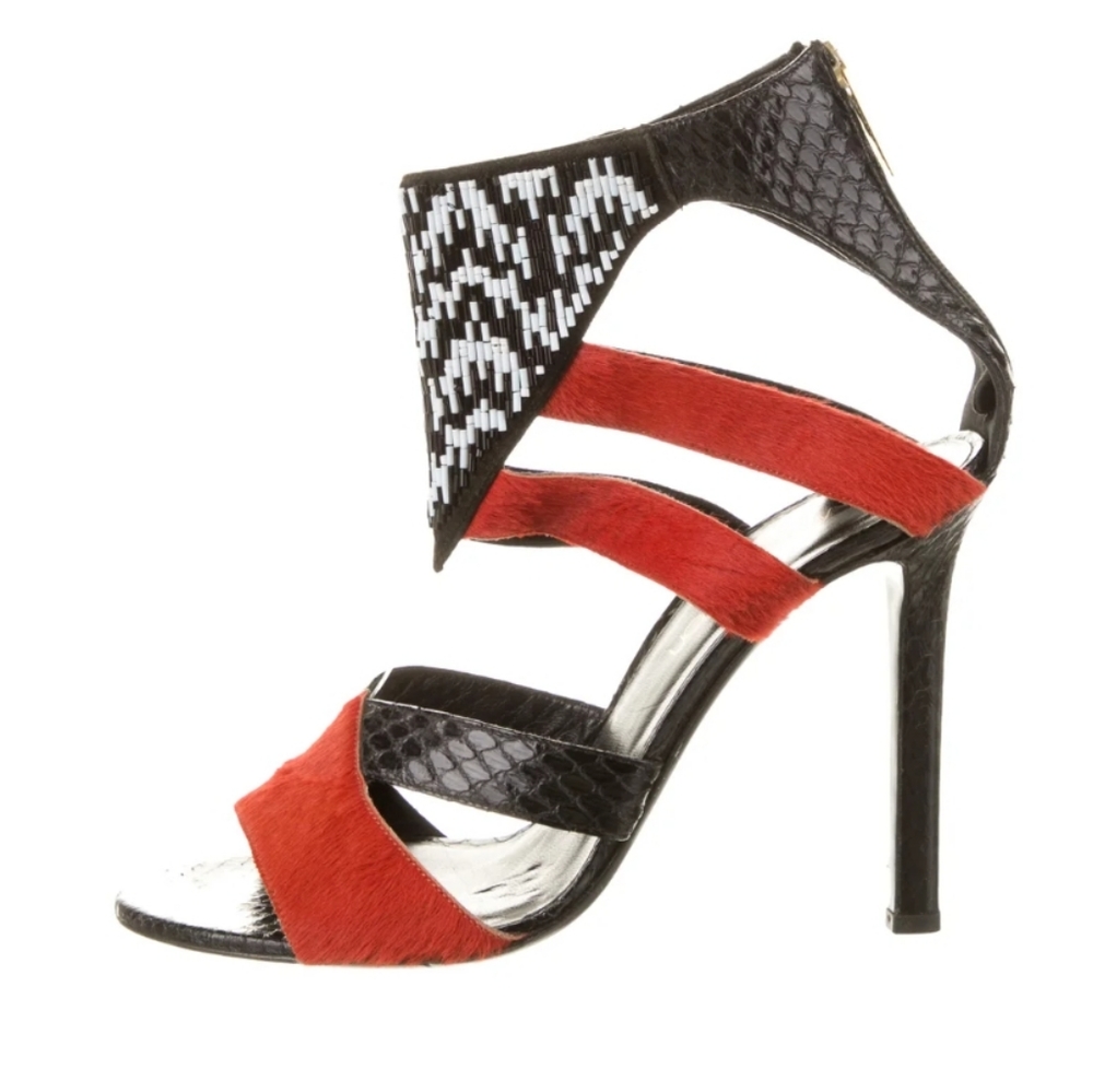 Tamara Mellon Red Black Stilletto Heels EUC Size 40 9